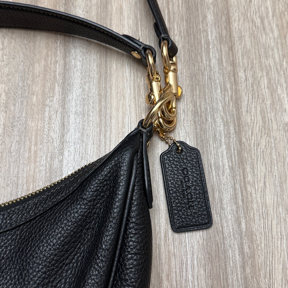 Coach Aria Shoulder Bag in Black Leather Shoulder & Crossbody Purse - Picture 5 of 16